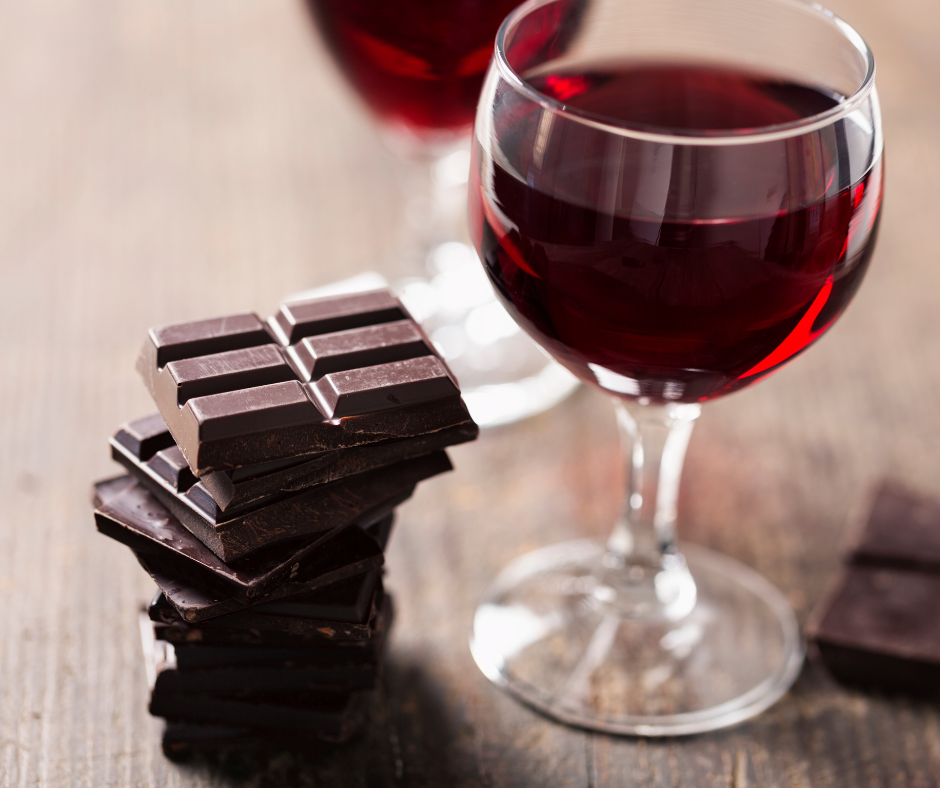 chocolate y vino